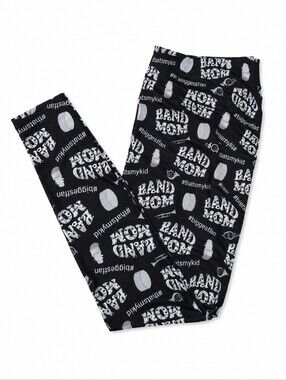 "Band Mom" Biggest Fan Black Soft Leggings Curves